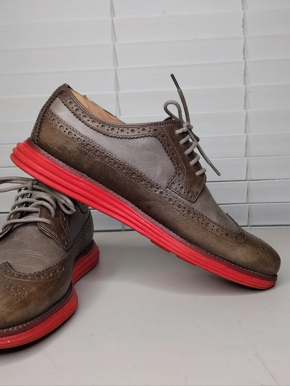 Cole Haan Brown Lace-Up Wingtip Oxfords Sz 8.5-9